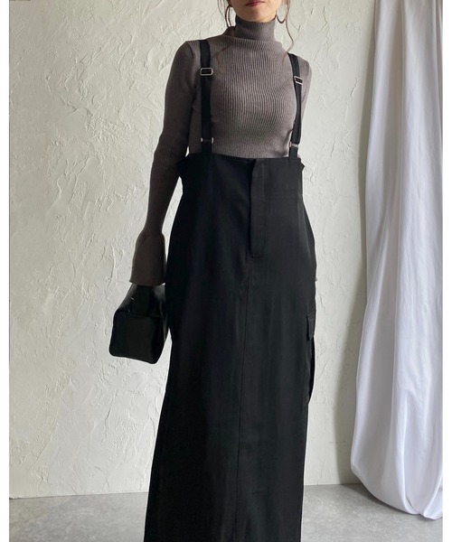 She's Closet（シーズクローゼット）の「ハイウエストフロントジップロングミリタリージャンパースカートワンピース（ジャンパースカート・レディース・ブラウン/チャコールグレー/ブラック・FREE）」の12枚目の写真