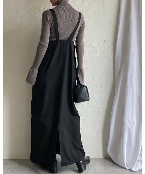 She's Closet（シーズクローゼット）の「ハイウエストフロントジップロングミリタリージャンパースカートワンピース（ジャンパースカート・レディース・ブラウン/チャコールグレー/ブラック・FREE）」の19枚目の写真