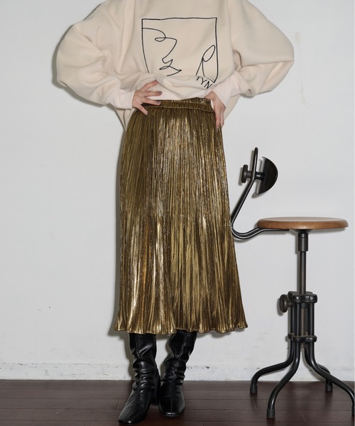 THE YOn（ザヨン）の「メタリックプリーツスカート（スカート）」 - WEAR