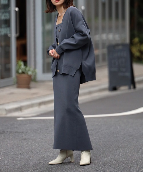 Bonjour Sagan（ボンジュールサガン）の「ダンボールニットビスチェ（チューブトップ・レディース・チャコールグレー/ブラウン/ブラック・FREE）」の15枚目の写真