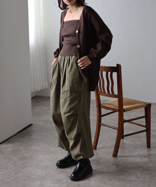 Bonjour Sagan（ボンジュールサガン）の「ダンボールニットビスチェ（チューブトップ・レディース・チャコールグレー/ブラウン/ブラック・FREE）」の18枚目の写真