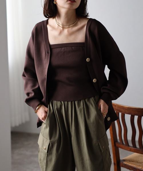 Bonjour Sagan（ボンジュールサガン）の「ダンボールニットビスチェ（チューブトップ・レディース・チャコールグレー/ブラウン/ブラック・FREE）」の6枚目の写真