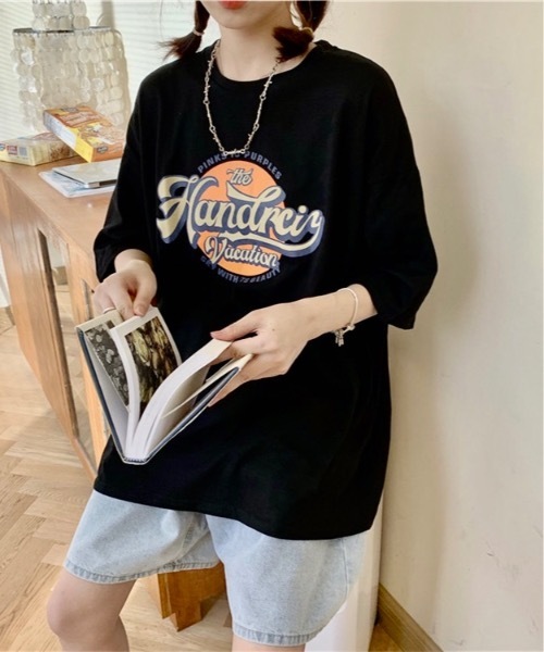 Burner(バーナー)の「【OKUOKU 0909】ロゴ入り 半袖Tシャツ oku-tops-644819878978-10 Y(Tシャツ/カットソー・メンズ・ホワイト/ブラック・XL/L)」の2枚目の写真