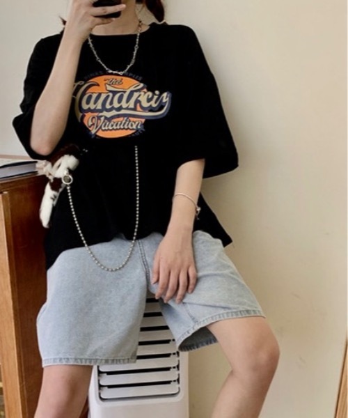 Burner(バーナー)の「【OKUOKU 0909】ロゴ入り 半袖Tシャツ oku-tops-644819878978-10 Y(Tシャツ/カットソー・メンズ・ホワイト/ブラック・XL/L)」の4枚目の写真
