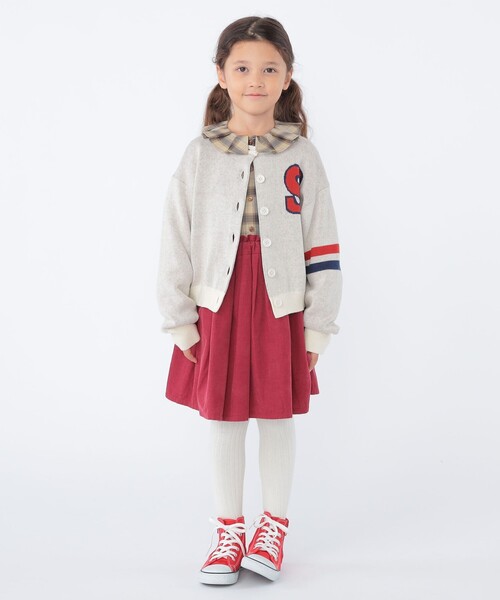 SHIPS（シップス）の「SHIPS KIDS:100～130cm /〈手洗い可能〉ジャカード レタード カーディガン（カーディガン/ボレロ・キッズ・オフホワイト/ネイビー・100/110/130/120）」の5枚目の写真