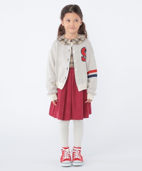 SHIPS（シップス）の「SHIPS KIDS:100～130cm /〈手洗い可能〉ジャカード レタード カーディガン（カーディガン/ボレロ・キッズ・オフホワイト/ネイビー・100/110/130/120）」の6枚目の写真