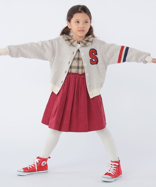 SHIPS（シップス）の「SHIPS KIDS:100～130cm /〈手洗い可能〉ジャカード レタード カーディガン（カーディガン/ボレロ・キッズ・オフホワイト/ネイビー・100/110/130/120）」の8枚目の写真