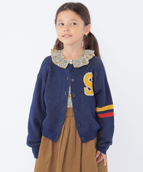 SHIPS（シップス）の「SHIPS KIDS:100～130cm /〈手洗い可能〉ジャカード レタード カーディガン（カーディガン/ボレロ・キッズ・オフホワイト/ネイビー・100/110/130/120）」の10枚目の写真