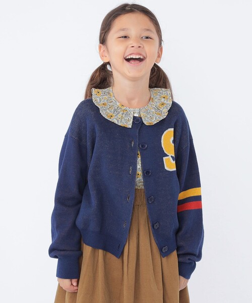 SHIPS（シップス）の「SHIPS KIDS:100～130cm /〈手洗い可能〉ジャカード レタード カーディガン（カーディガン/ボレロ・キッズ・オフホワイト/ネイビー・100/110/130/120）」の11枚目の写真