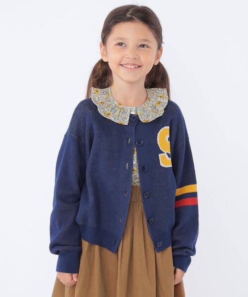 SHIPS（シップス）の「SHIPS KIDS:100～130cm /〈手洗い可能〉ジャカード レタード カーディガン（カーディガン/ボレロ・キッズ・オフホワイト/ネイビー・100/110/130/120）」の12枚目の写真