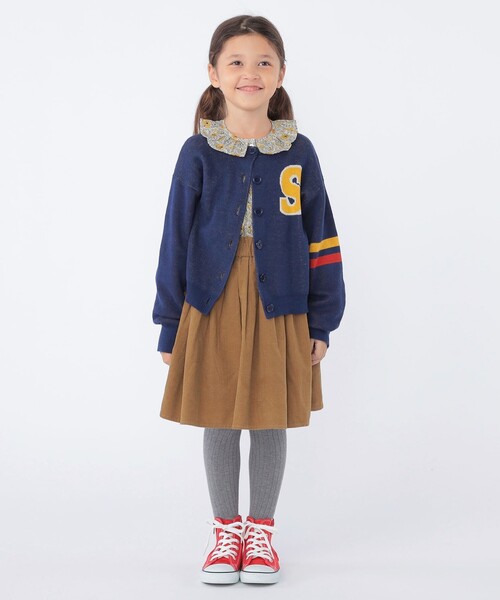 SHIPS（シップス）の「SHIPS KIDS:100～130cm /〈手洗い可能〉ジャカード レタード カーディガン（カーディガン/ボレロ・キッズ・オフホワイト/ネイビー・100/110/130/120）」の13枚目の写真
