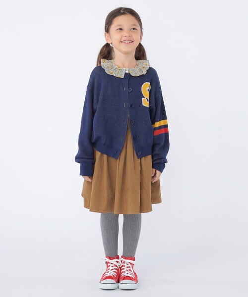 SHIPS（シップス）の「SHIPS KIDS:100～130cm /〈手洗い可能〉ジャカード レタード カーディガン（カーディガン/ボレロ・キッズ・オフホワイト/ネイビー・100/110/130/120）」の14枚目の写真