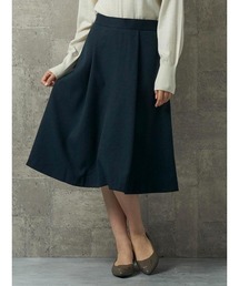 Perfect Suit FActory | 【お仕事OK】美単タックフレアスカート　ウーリッシュ　ブラック/ベージュ/グリーン(スカート)