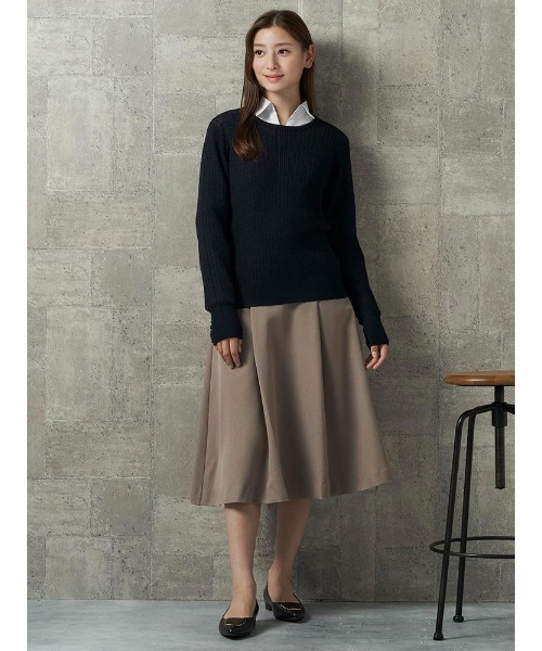 Perfect Suit FActory（パーフェクトスーツファクトリー）の「【お仕事OK】美単タックフレアスカート　ウーリッシュ　ブラック/ベージュ/グリーン（スカート・レディース・ベージュ/グリーン/ブラック・M/L/S）」の15枚目の写真