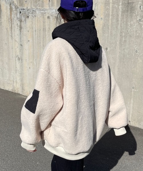 wee9s（ウィークス）の「quilting hoodie boa blouson / キルティング