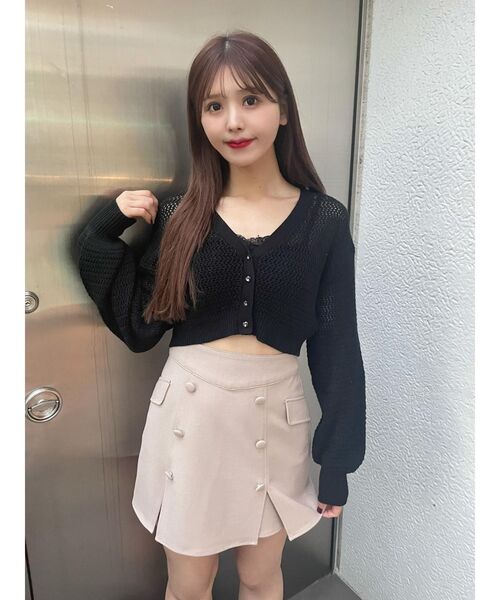 EATME（イートミー）の「ダブルボタンスリットスカート（スカート・レディース・ベージュ/ブラック/その他1・MEDIUM/SMALL）」の5枚目の写真