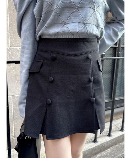 EATME（イートミー）の「ダブルボタンスリットスカート（スカート・レディース・ベージュ/ブラック/その他1・MEDIUM/SMALL）」の13枚目の写真