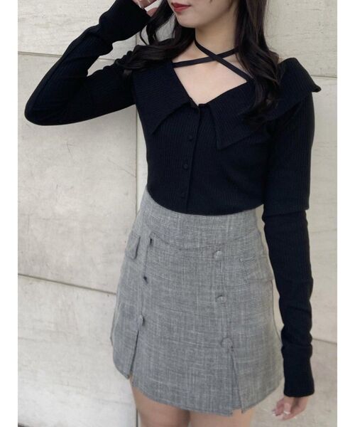 EATME（イートミー）の「ダブルボタンスリットスカート（スカート・レディース・ベージュ/ブラック/その他1・MEDIUM/SMALL）」の15枚目の写真