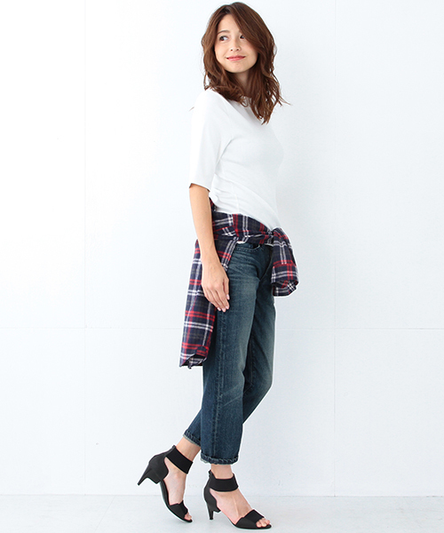 Demi-Luxe BEAMS(デミルクス ビームス)の「Demi-Luxe BEAMS / ハイネック ベアテレコ プルオーバー(Tシャツ/カットソー・レディース・ホワイト/グレー/ネイビー・ONE SIZE)」の19枚目の写真