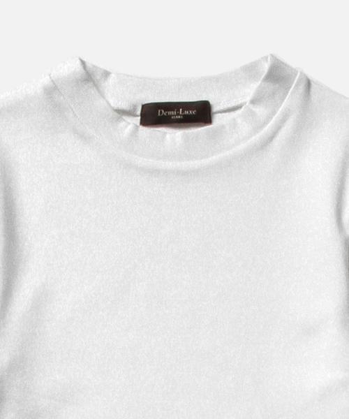 Demi-Luxe BEAMS(デミルクス ビームス)の「Demi-Luxe BEAMS / ハイネック ベアテレコ プルオーバー(Tシャツ/カットソー・レディース・ホワイト/グレー/ネイビー・ONE SIZE)」の11枚目の写真