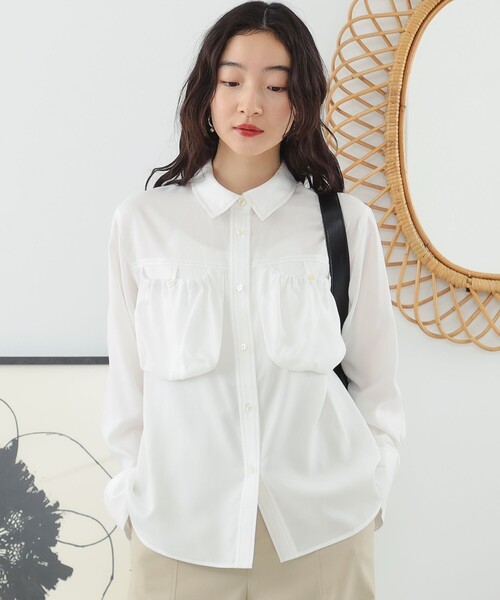 Ray BEAMS（レイビームス）の「Ray BEAMS / ギャザー ポケット シャツ
