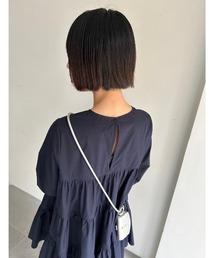 未使用タグ付き エミアトリエ ティアードチュニックブラウス ワンピース 白 未使用タグ付き エミアトリエ ティアードチュニックブラウス