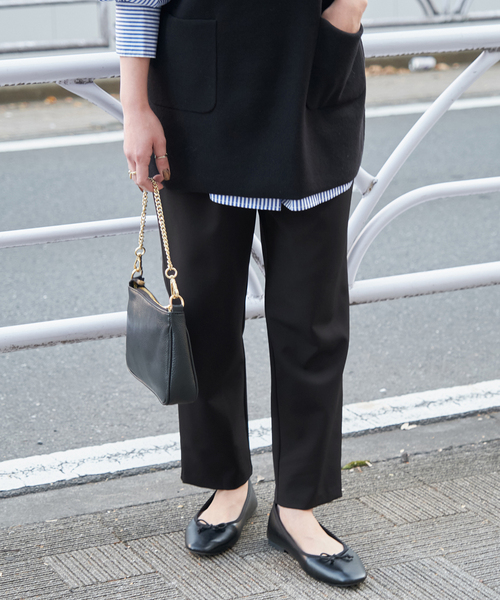 B.C STOCK（ベーセーストック）の「ツインクロステーパードパンツ（スラックス・レディース・ブラック/ホワイト・SMALL/MEDIUM）」の3枚目の写真