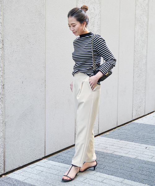 B.C STOCK（ベーセーストック）の「ツインクロステーパードパンツ（スラックス・レディース・ブラック/ホワイト・SMALL/MEDIUM）」の7枚目の写真