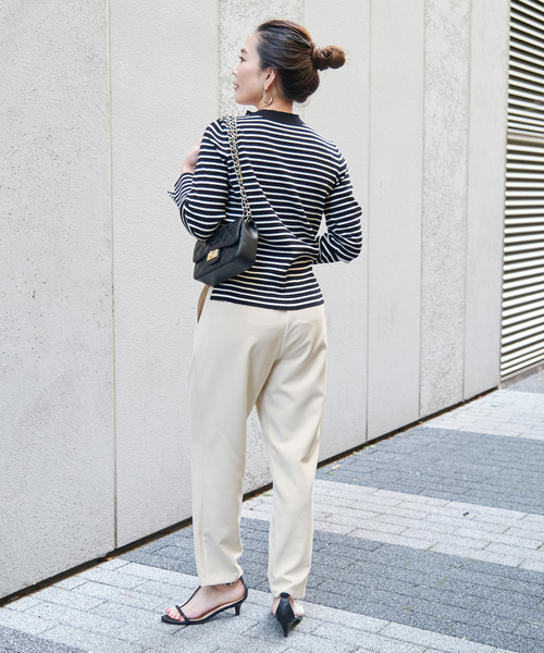 B.C STOCK（ベーセーストック）の「ツインクロステーパードパンツ（スラックス・レディース・ブラック/ホワイト・SMALL/MEDIUM）」の8枚目の写真