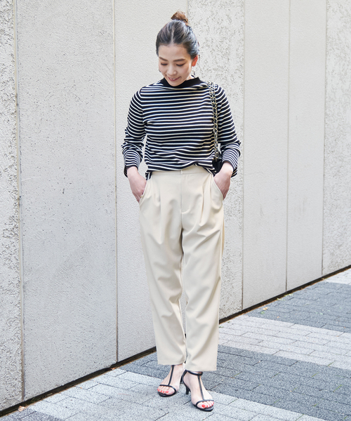 B.C STOCK（ベーセーストック）の「ツインクロステーパードパンツ（スラックス・レディース・ブラック/ホワイト・SMALL/MEDIUM）」の9枚目の写真