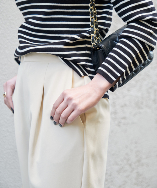 B.C STOCK（ベーセーストック）の「ツインクロステーパードパンツ（スラックス・レディース・ブラック/ホワイト・SMALL/MEDIUM）」の13枚目の写真