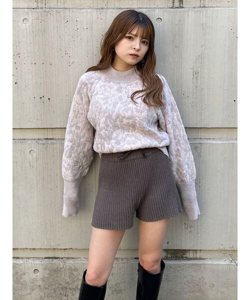 MURUA（ムルーア）の「リブニットキュロット【ショートパンツ】（その他パンツ・レディース・ブラック/グレー/モカ・FREE）」の13枚目の写真