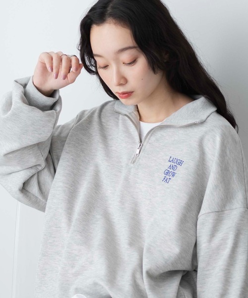 WEGO(ウィゴー)の「WEGO/ハーフジップBIGスウェット(スウェット・レディース・オフホワイト/ブラック/杢グレー/ブルー系その他・FREE)」の20枚目の写真