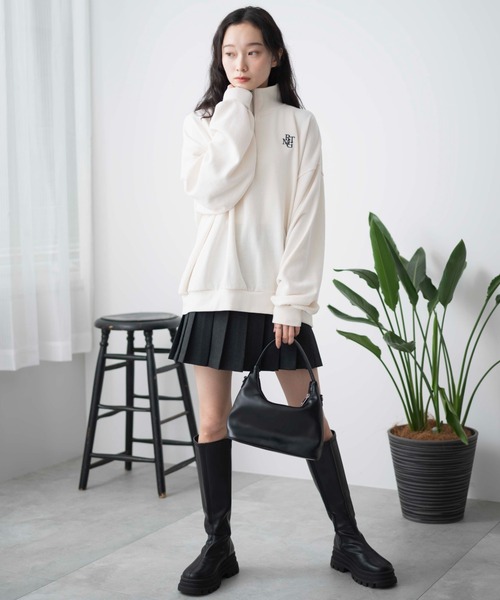 WEGO(ウィゴー)の「WEGO/ハーフジップBIGスウェット(スウェット・レディース・オフホワイト/ブラック/杢グレー/ブルー系その他・FREE)」の5枚目の写真