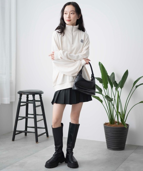 WEGO(ウィゴー)の「WEGO/ハーフジップBIGスウェット(スウェット・レディース・オフホワイト/ブラック/杢グレー/ブルー系その他・FREE)」の15枚目の写真