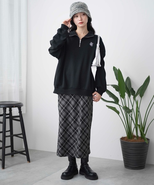 WEGO(ウィゴー)の「WEGO/ハーフジップBIGスウェット(スウェット・レディース・オフホワイト/ブラック/杢グレー/ブルー系その他・FREE)」の19枚目の写真