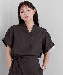 リネンライクワイドスリーブスキッパーシャツ