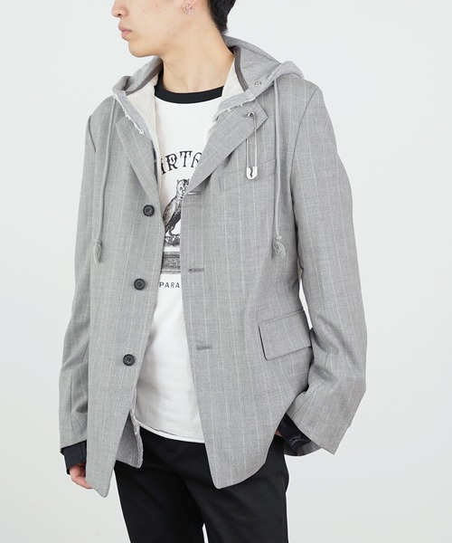 DIET BUTCHER(ダイエットブッチャー)の「DIET BUTCHER/ダイエットブッチャー Docking pinstripe jacket ジャケット(テーラードジャケット・メンズ・ブラック系/グレー系・1/3/2)」の17枚目の写真