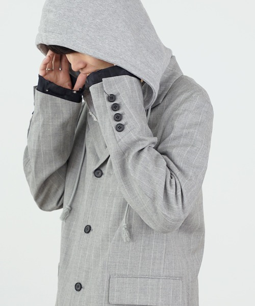 DIET BUTCHER(ダイエットブッチャー)の「DIET BUTCHER/ダイエットブッチャー Docking pinstripe jacket ジャケット(テーラードジャケット・メンズ・ブラック系/グレー系・1/3/2)」の18枚目の写真