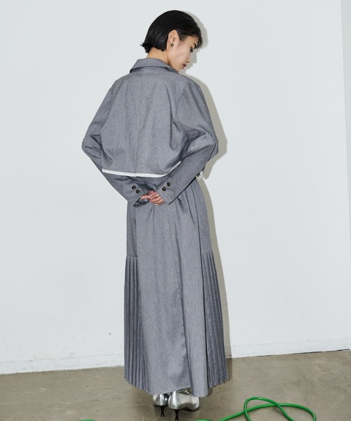 AIC.（エーアイシー）の「カットオフショートライトジャケット/セットアップ可能（テーラードジャケット・レディース・ブラック/グレー・FREE）」の14枚目の写真