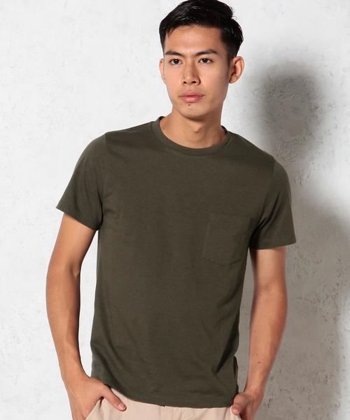 green label relaxing（グリーンレーベルリラクシング）の「STD GLR オーガニックコットン Tシャツ◆（Tシャツ/カットソー・メンズ・ホワイト/グレー/オリーブ/ネイビー・X-LARGE/MEDIUM/SMALL/LARGE）」の3枚目の写真