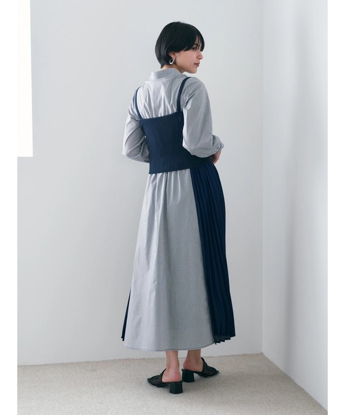 YECCA VECCA(イェッカヴェッカ)の「ストライプ柄ビスチェSETシャツワンピース(シャツワンピース・レディース・ストライプ・FREE)」の6枚目の写真