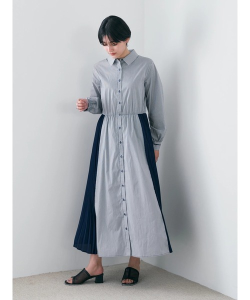 YECCA VECCA(イェッカヴェッカ)の「ストライプ柄ビスチェSETシャツワンピース(シャツワンピース・レディース・ストライプ・FREE)」の8枚目の写真