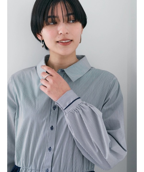 YECCA VECCA(イェッカヴェッカ)の「ストライプ柄ビスチェSETシャツワンピース(シャツワンピース・レディース・ストライプ・FREE)」の14枚目の写真