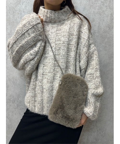 TRUNC（トランクエイティーエイト）の「Fur Mini Shoulder Bag（ショルダーバッグ・レディース・ブラック/モカ・FREE）」の9枚目の写真