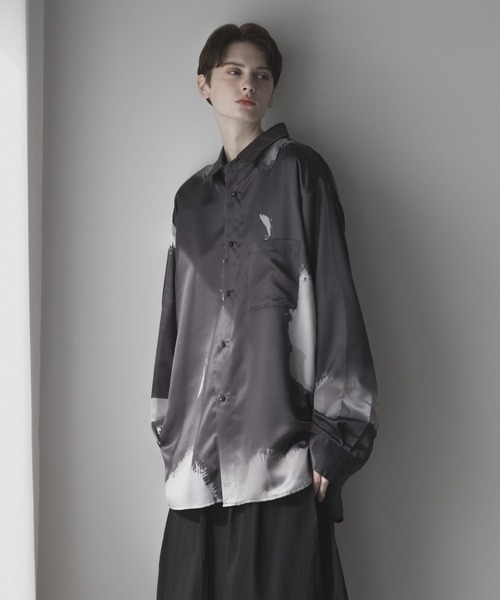 remer（リメール）の「loose shadow paint over satin shirt / ルーズ