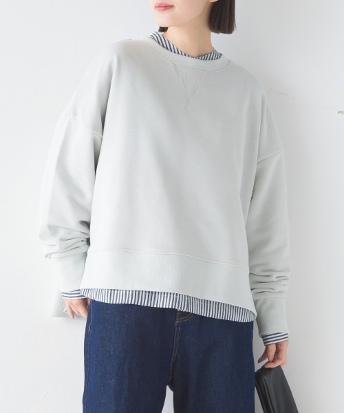 OMNES(オムネス)の「裏毛ワイドシルエット長袖プルオーバー(スウェット・レディース・オートミール/チャコール/アイボリー/ミント・FREE)」の5枚目の写真