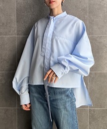 タックロングスリーブボウタイシャツブラウス