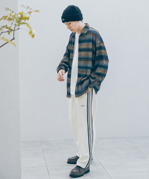 RAGEBLUE（レイジブルー）の「透かし編み/総柄メッシュルーズシャツ（シャツ/ブラウス・メンズ・ブラウン/ネイビー/パープル/オリーブ・MEDIUM/LARGE）」の21枚目の写真