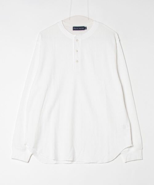 Deuxieme Classe ヘンリーネックカットソー　ワッフル　ホワイト Deuxieme Classe ヘンリーネック ワッフル カットソー ホワイト